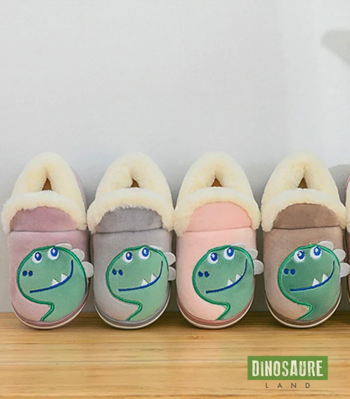 chaussons polaires dinosaure enfant