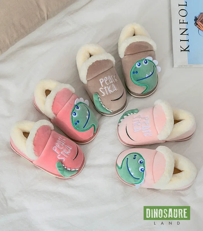 chaussons polaires dinosaure enfant