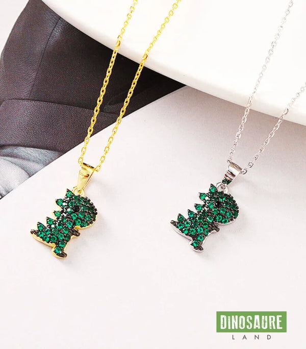 collier pendentif dinosaure herbivore argent