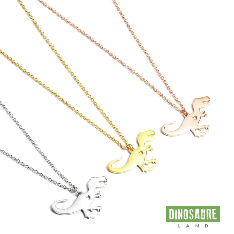 collier pendentif dinosaure t rex coeur