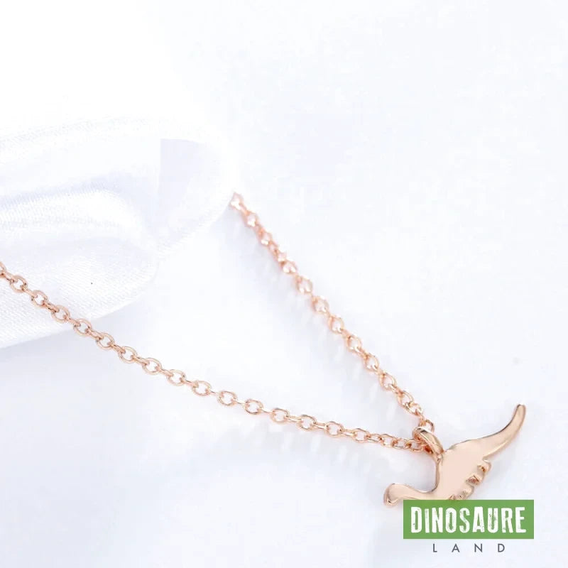 collier pendentif dinosaure diplodocus brachiosaure or