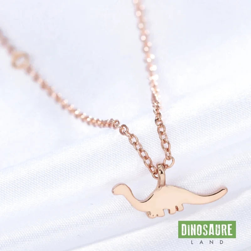 collier pendentif dinosaure diplodocus brachiosaure or