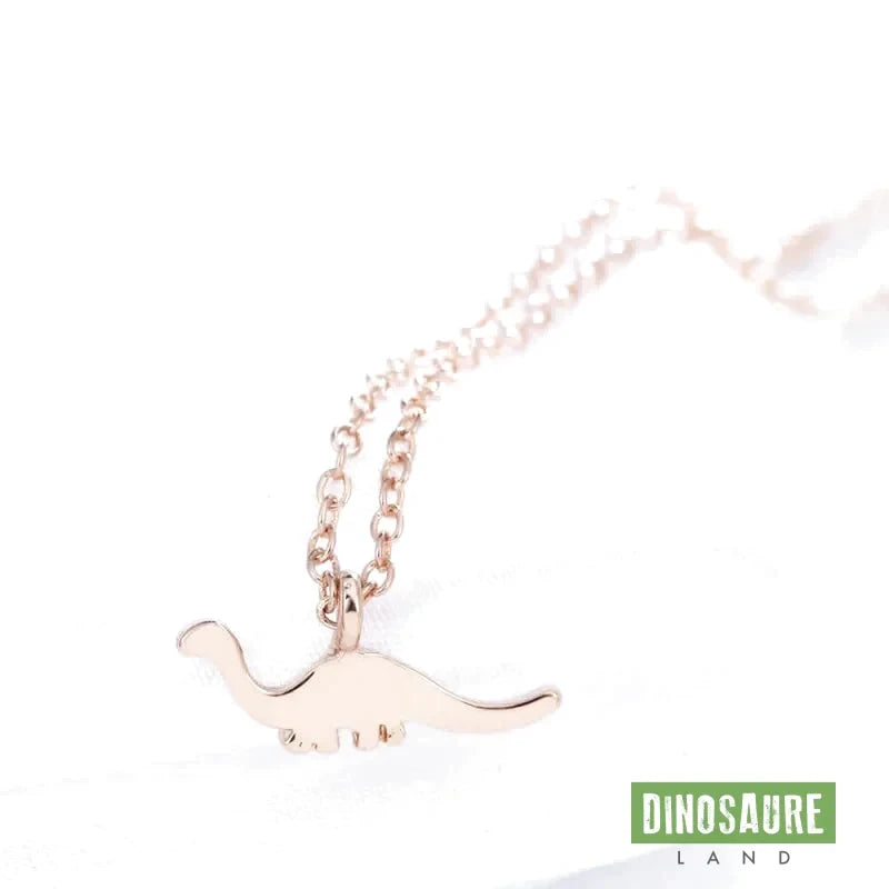 collier pendentif dinosaure diplodocus brachiosaure or