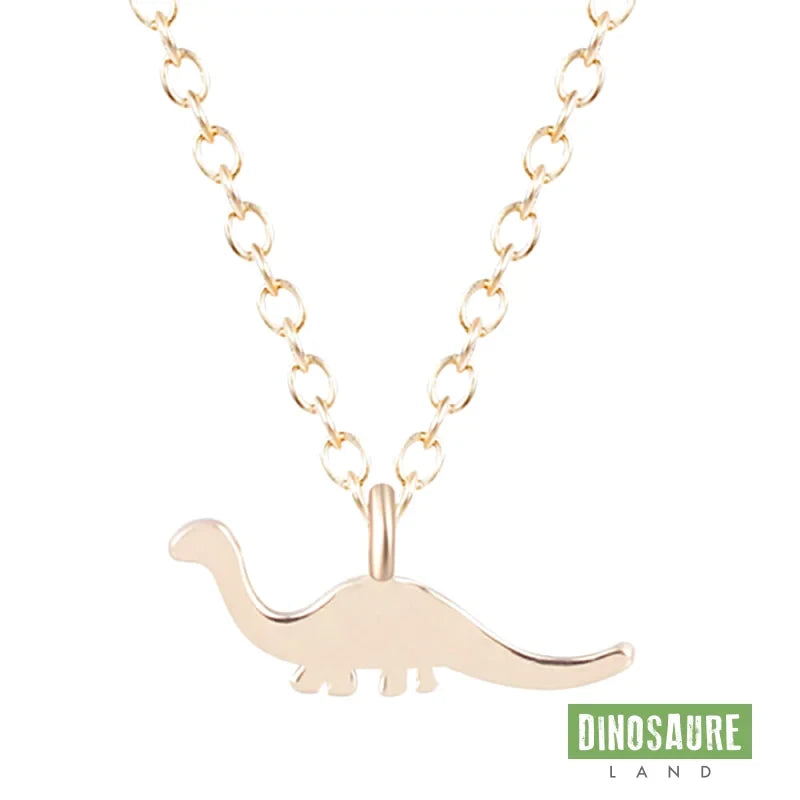 collier pendentif dinosaure diplodocus brachiosaure or