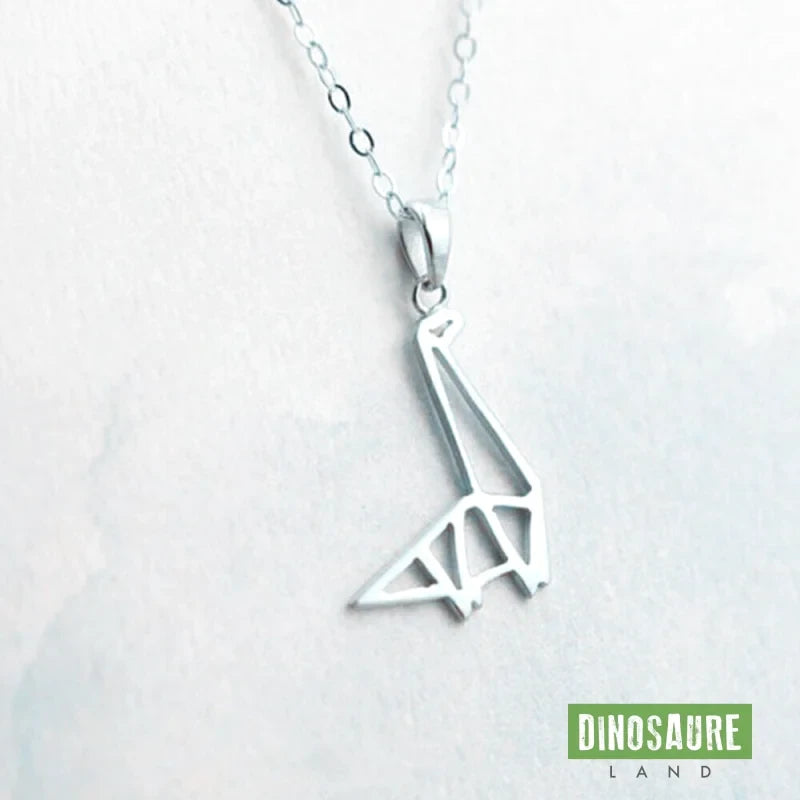 collier pendentif geometrique origami argent