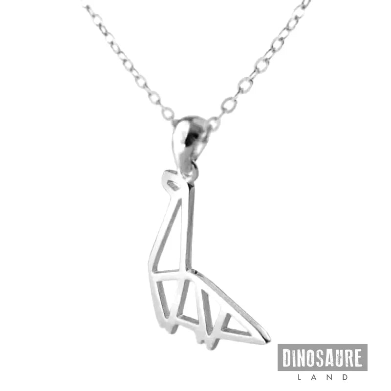 collier pendentif geometrique origami argent