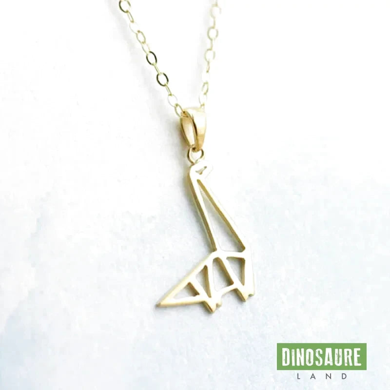 collier pendentif geometrique origami or