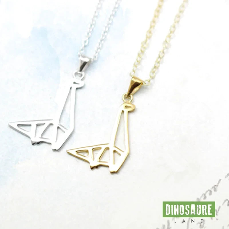 collier pendentif geometrique origami