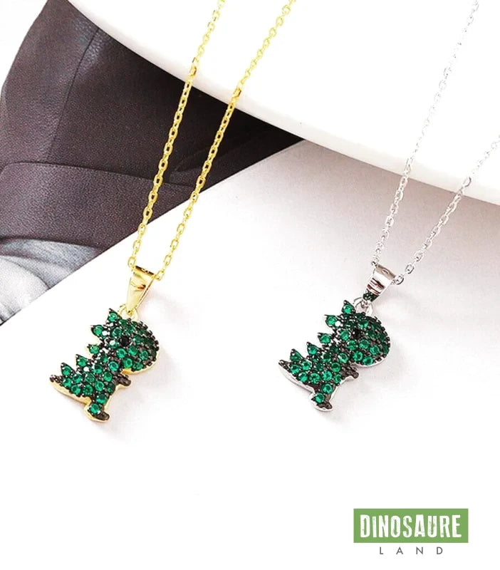 collier pendentif dinosaure herbivore