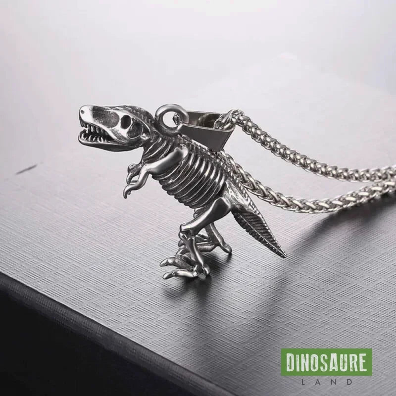 collier pendentif dinosaure t rex argent