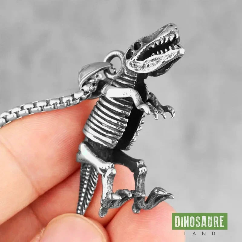 collier pendentif dinosaure t rex argent