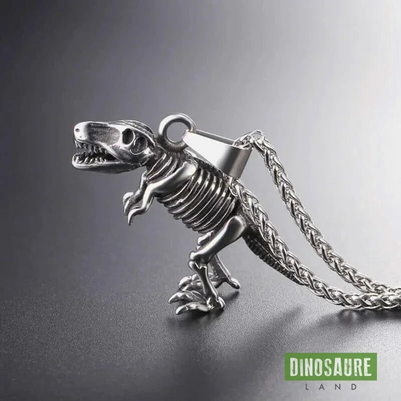 collier pendentif dinosaure t rex argent