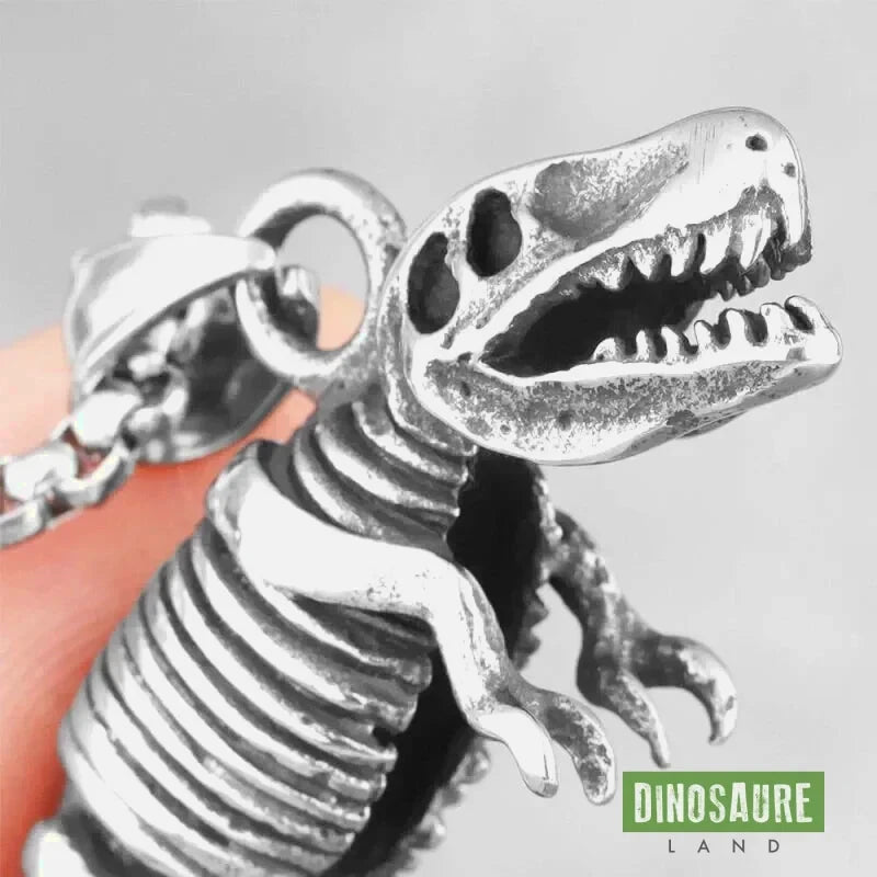 collier pendentif dinosaure t rex argent