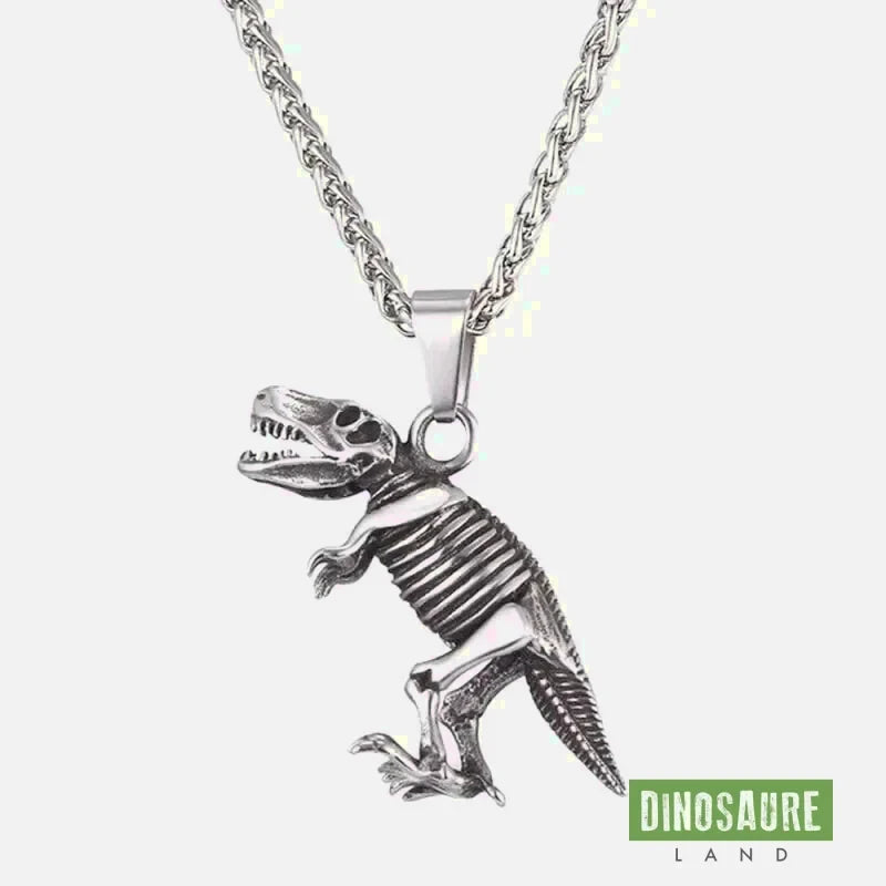 collier pendentif dinosaure t rex argent