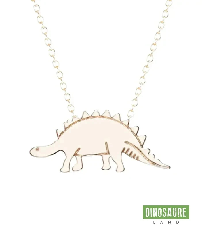 collier pendentif dinosaure stegosaure or