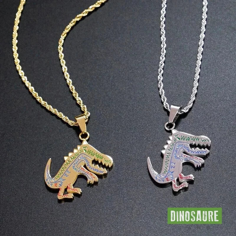 collier pendentif dinosaure tyrannosaure rex