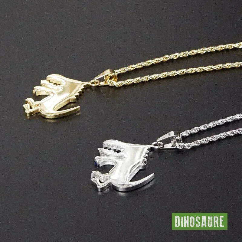 collier pendentif dinosaure tyrannosaure rex