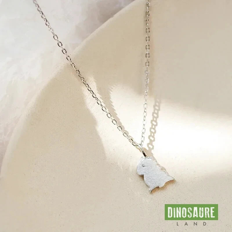 collier pendentif dinosaure t rex mignon argent