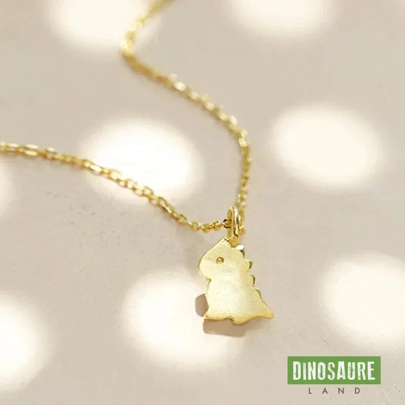 collier pendentif dinosaure t rex mignon or