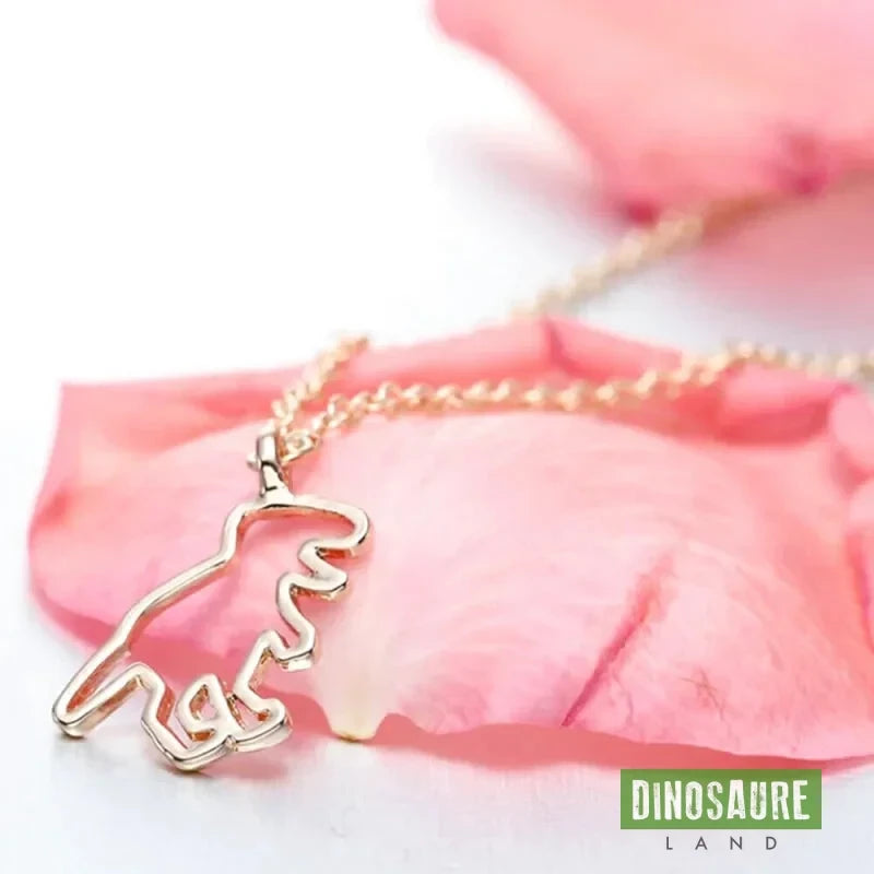 collier pendentif dinosaure or