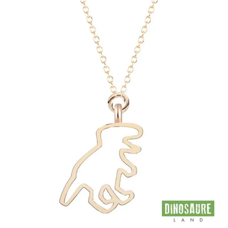 collier pendentif dinosaure or