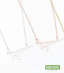 Collier Pendentif Dinosaure Vélociraptor Origami Argent