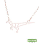 collier pendentif dinosaure velociraptor or rose