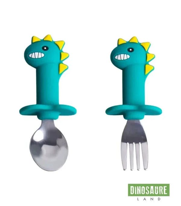 couverts dinosaure fourchette cuillère enfant vert