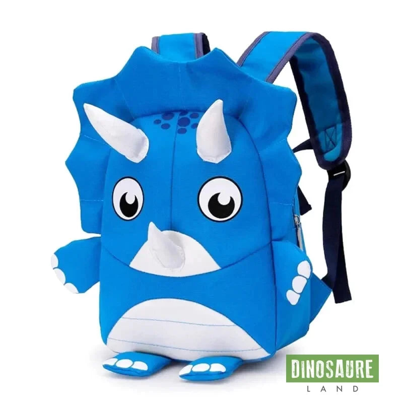 cartable dinosaure triceratops bleu