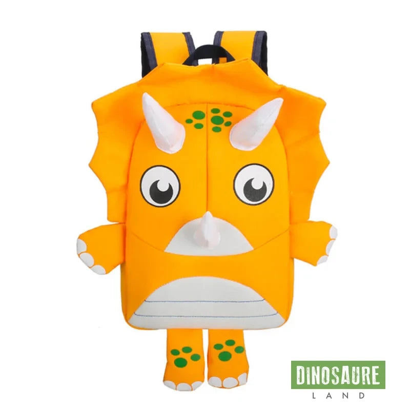 cartable dinosaure triceratops jaune