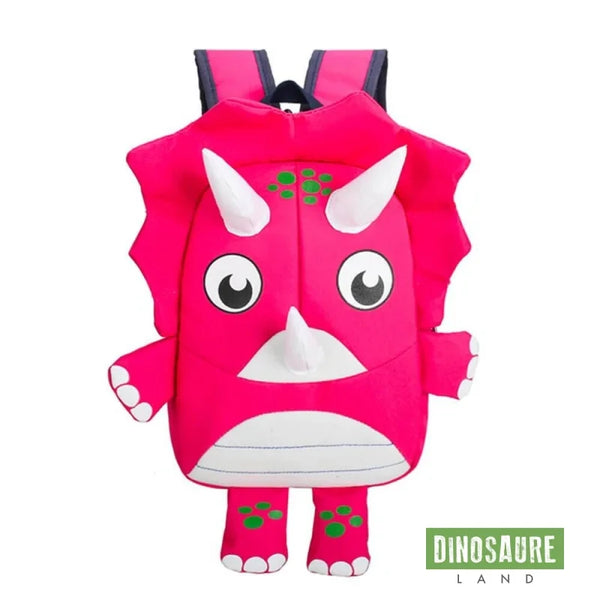 cartable dinosaure triceratops rose