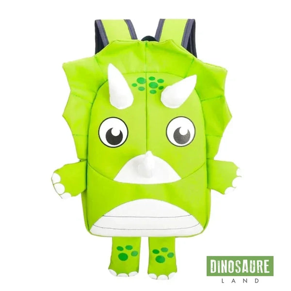 cartable dinosaure triceratops vert