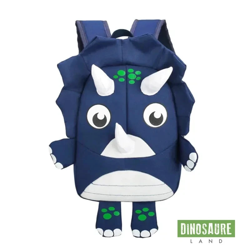 cartable dinosaure triceratops bleu