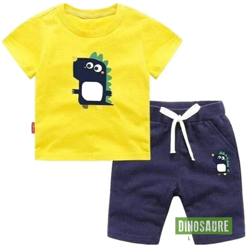 Ensemble Mignon Dinosaure Jaune - Dino Jurassic