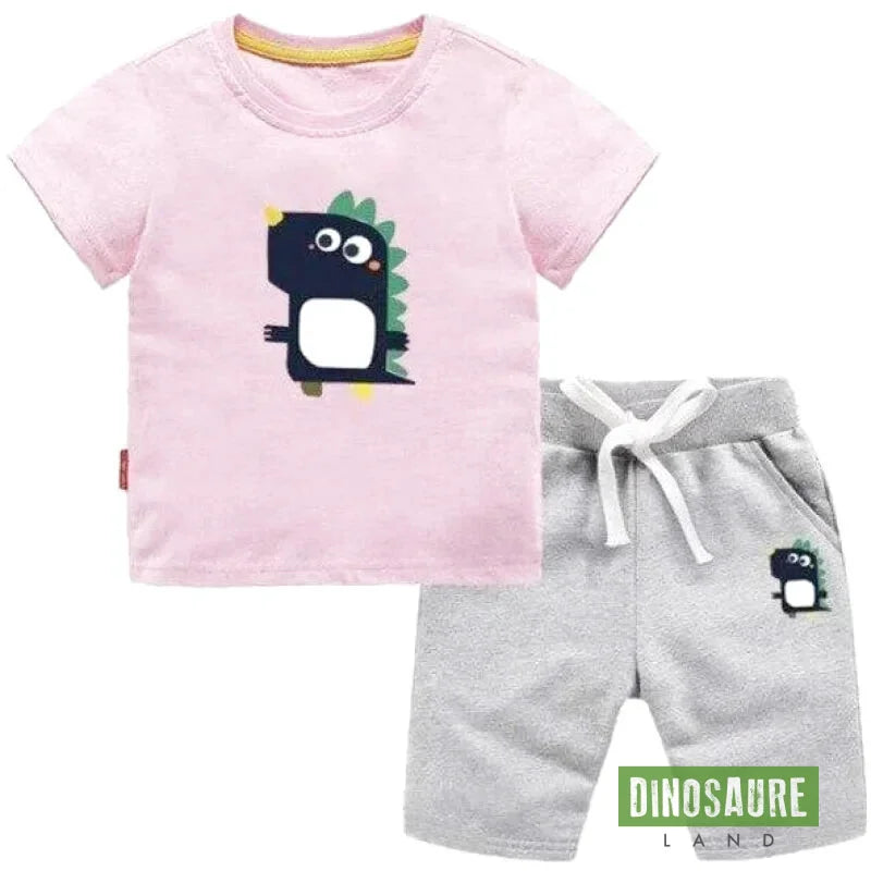 Ensemble Mignon Dinosaure Rose - Dino Jurassic