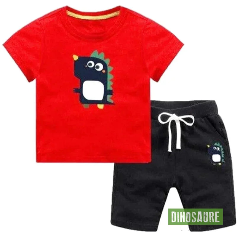 Ensemble Mignon Dinosaure Rouge - Dino Jurassic