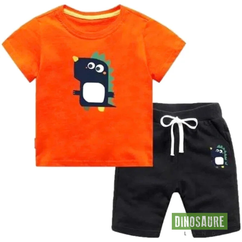 Ensemble Mignon Dinosaure Orange - Dino Jurassic