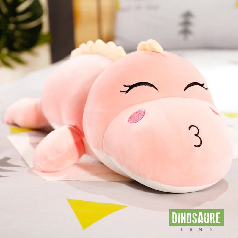 peluche geante dinosaure rose