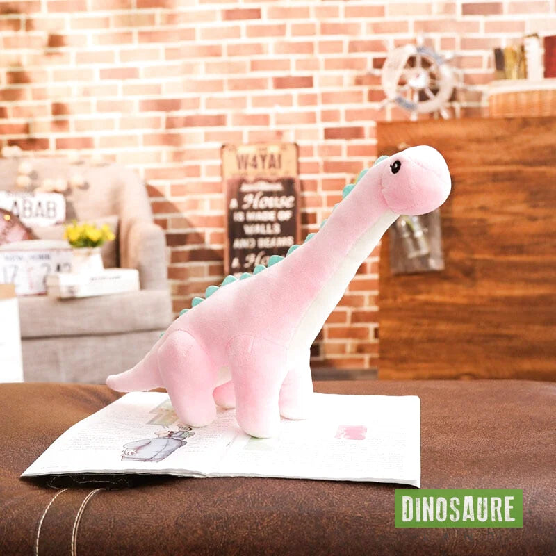 peluche dino rose