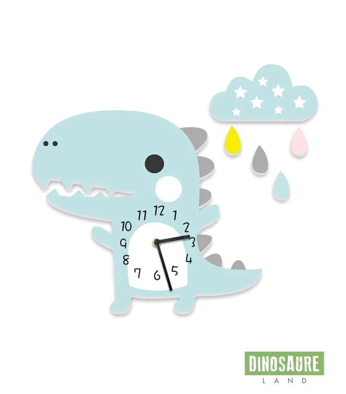 horloge dinosaure enfant decoration bleu
