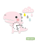 horloge dinosaure enfant decoration rose