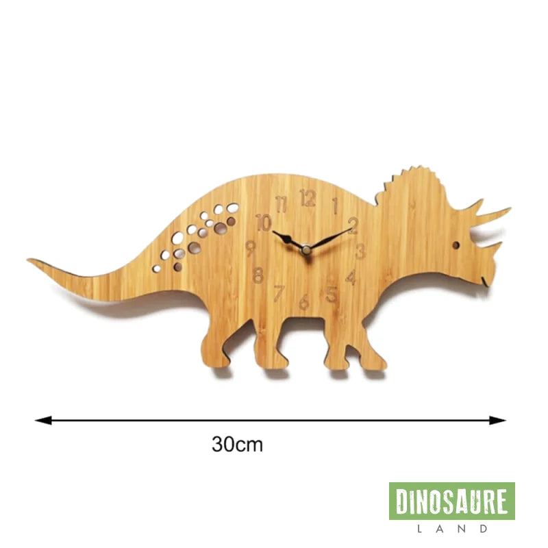 horloge bois dinosaure triceratops