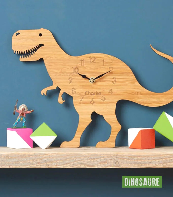 horloge bois dinosaure tyrannosaure t rex