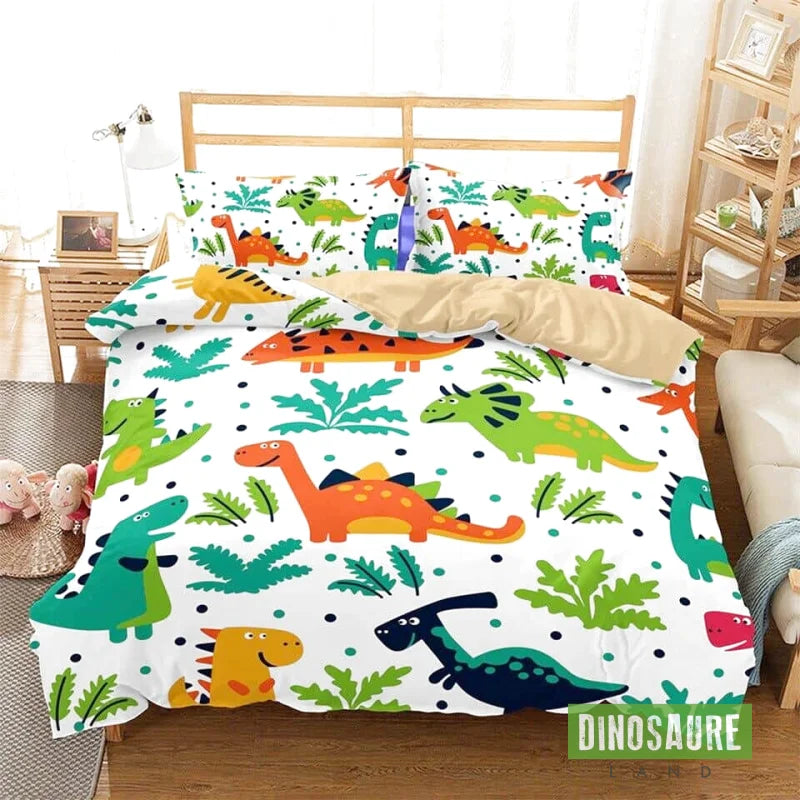 Housse de Couette Dinosaure Blanche