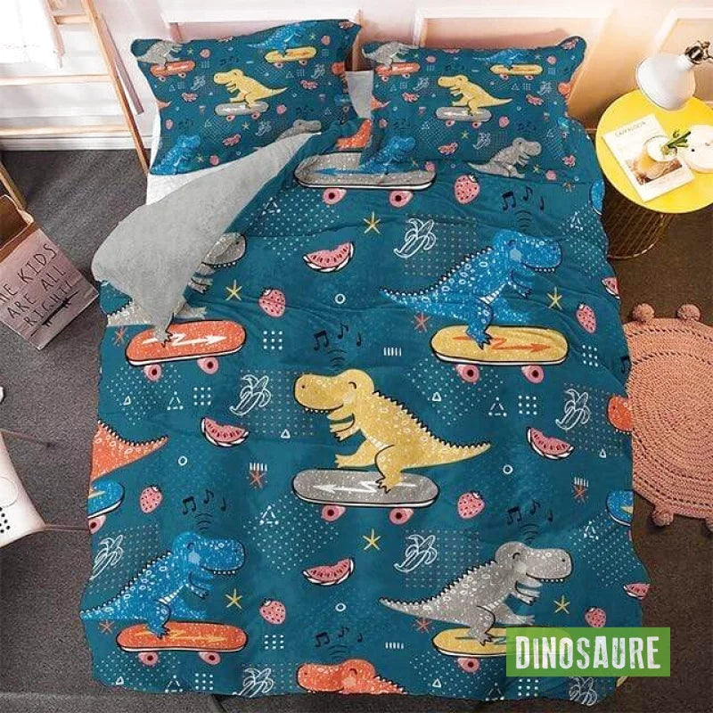 Housse de Couette Dinosaure Bleu Marine