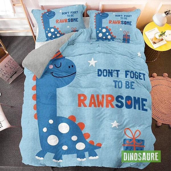 Housse de Couette Dinosaure Bleue