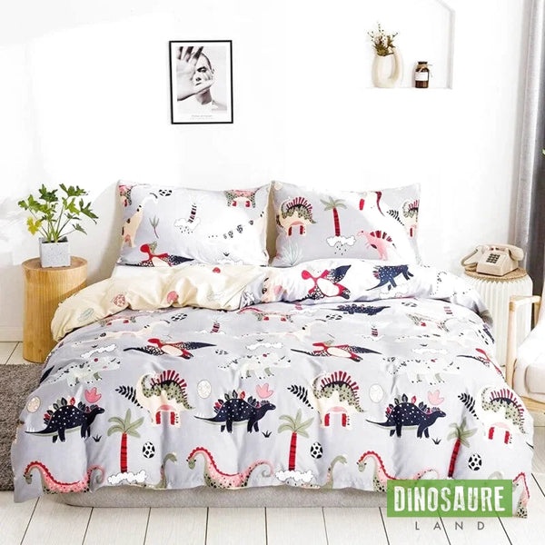 Housse de Couette Dinosaure Grise