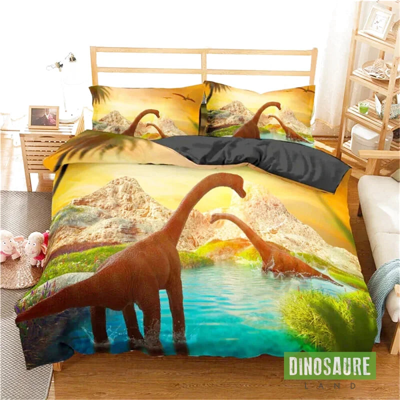 parure de lit house de couette dinosaure