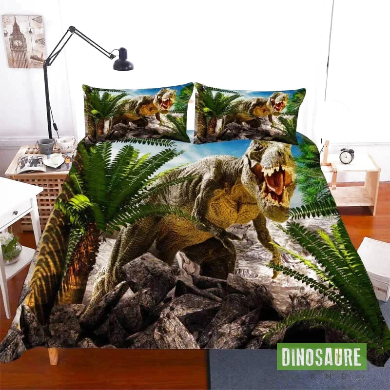 parure de lit house de couette dinosaure