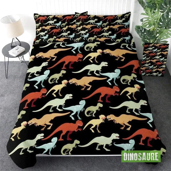 Housse de Couette Dinosaure Noire